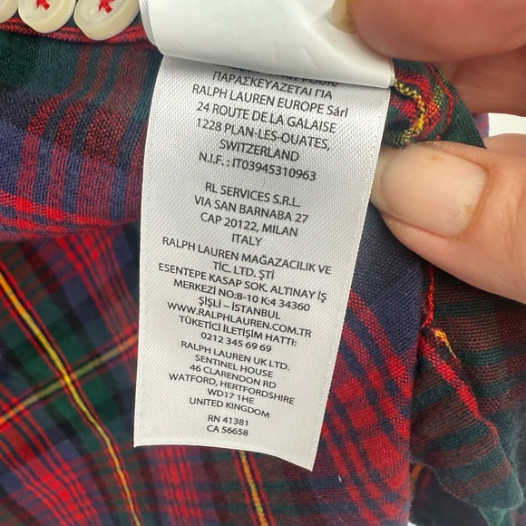 Polo Ralph Lauren Christmas Plaid Button Down Oxford Shirt Men's M Red Black - Picture 8 of 14